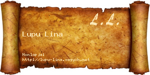 Lupu Lina névjegykártya